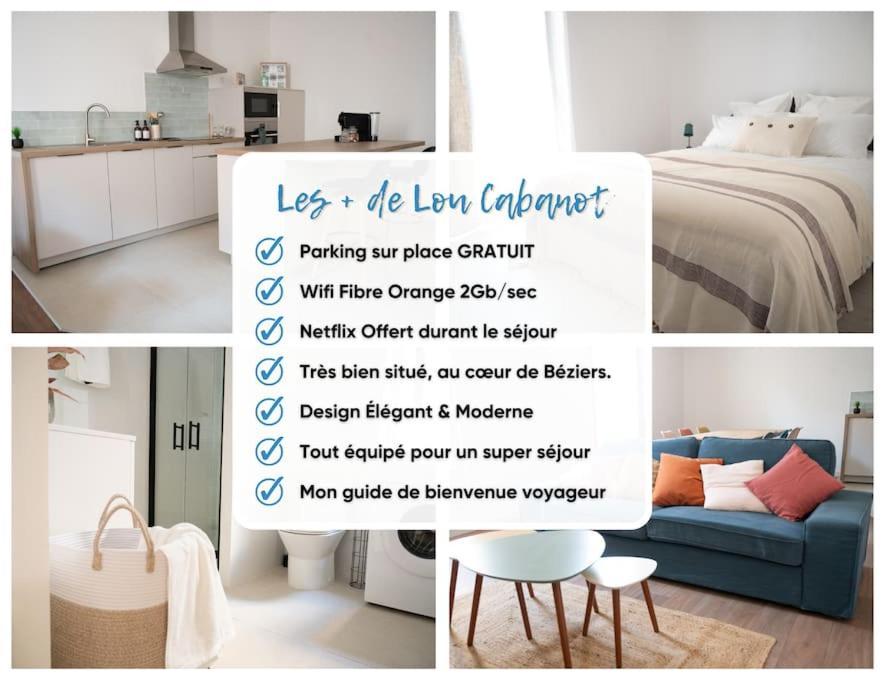 Appartement Lou Cabanot - Appartement Lumineux 3 Chambres - Parking Gratuit Béziers